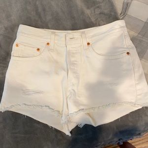 Levi White Jean Shorts